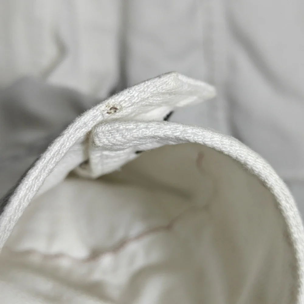 RAG & BONE / JEAN Button Up White Jean Jacket With Gray Hood Size Xsmall - Picture 16 of 16